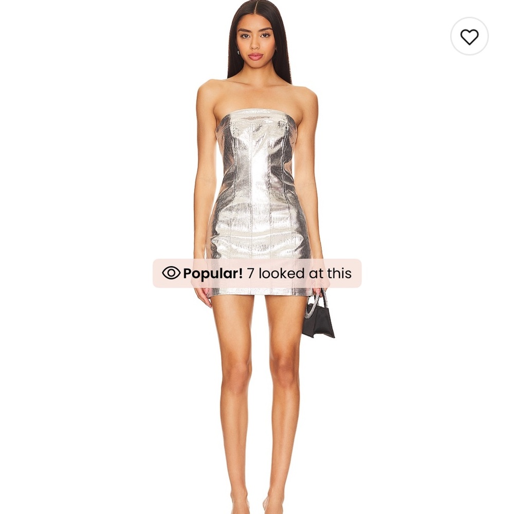 Silver Strapless Mini Dress